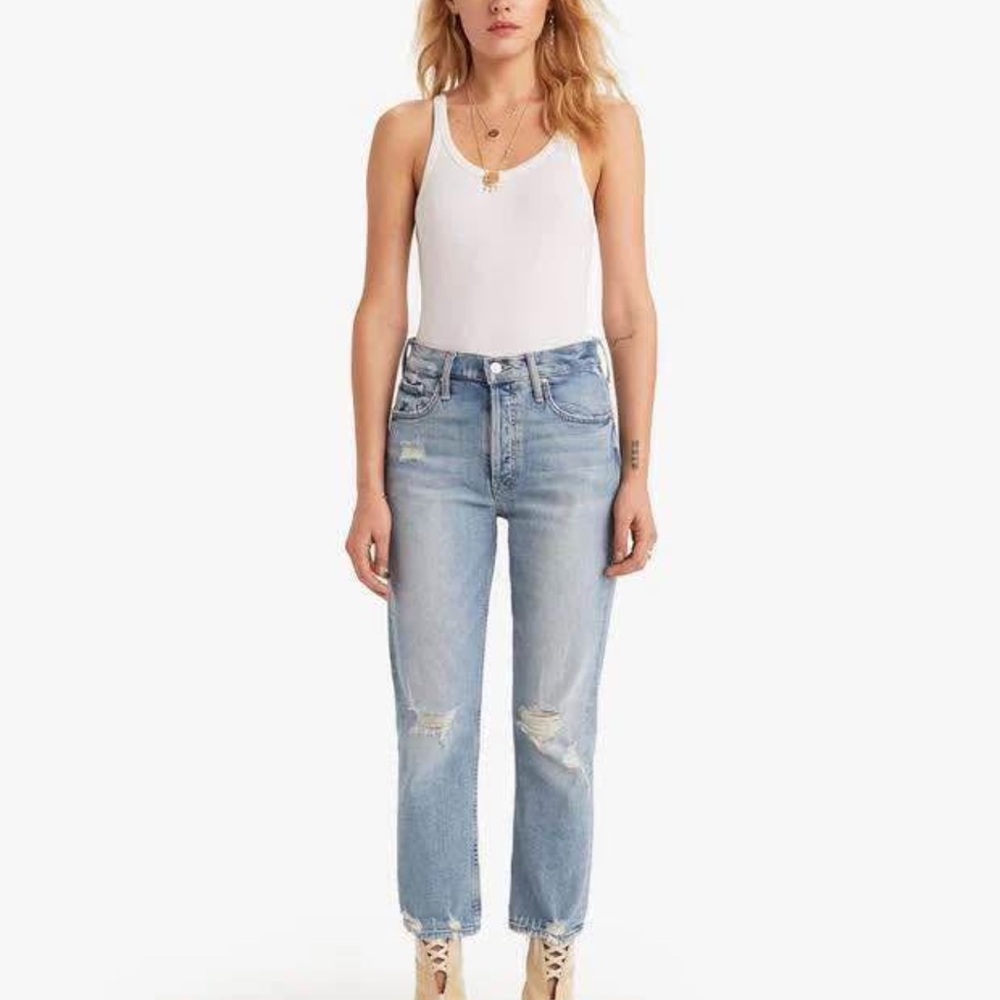 MOTHER Light Blue Straight Leg Jeans